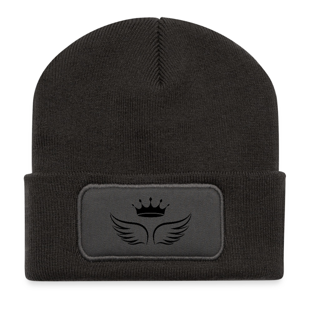 Recycelte Patch Beanie - Tiara Line - Dunkelgrau