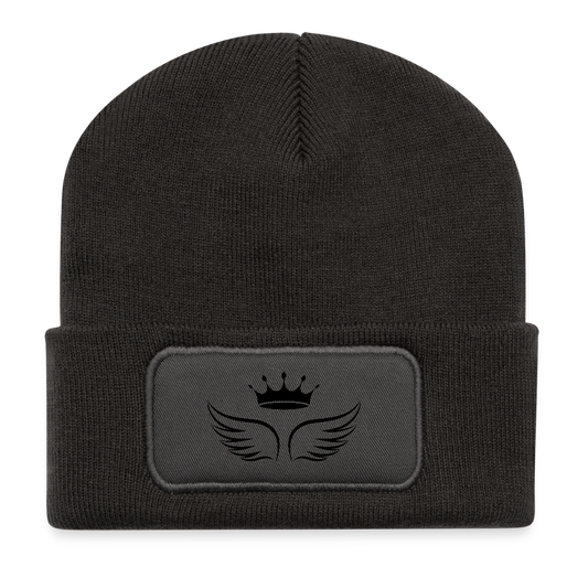 Recycelte Patch Beanie - Tiara Line - Dunkelgrau