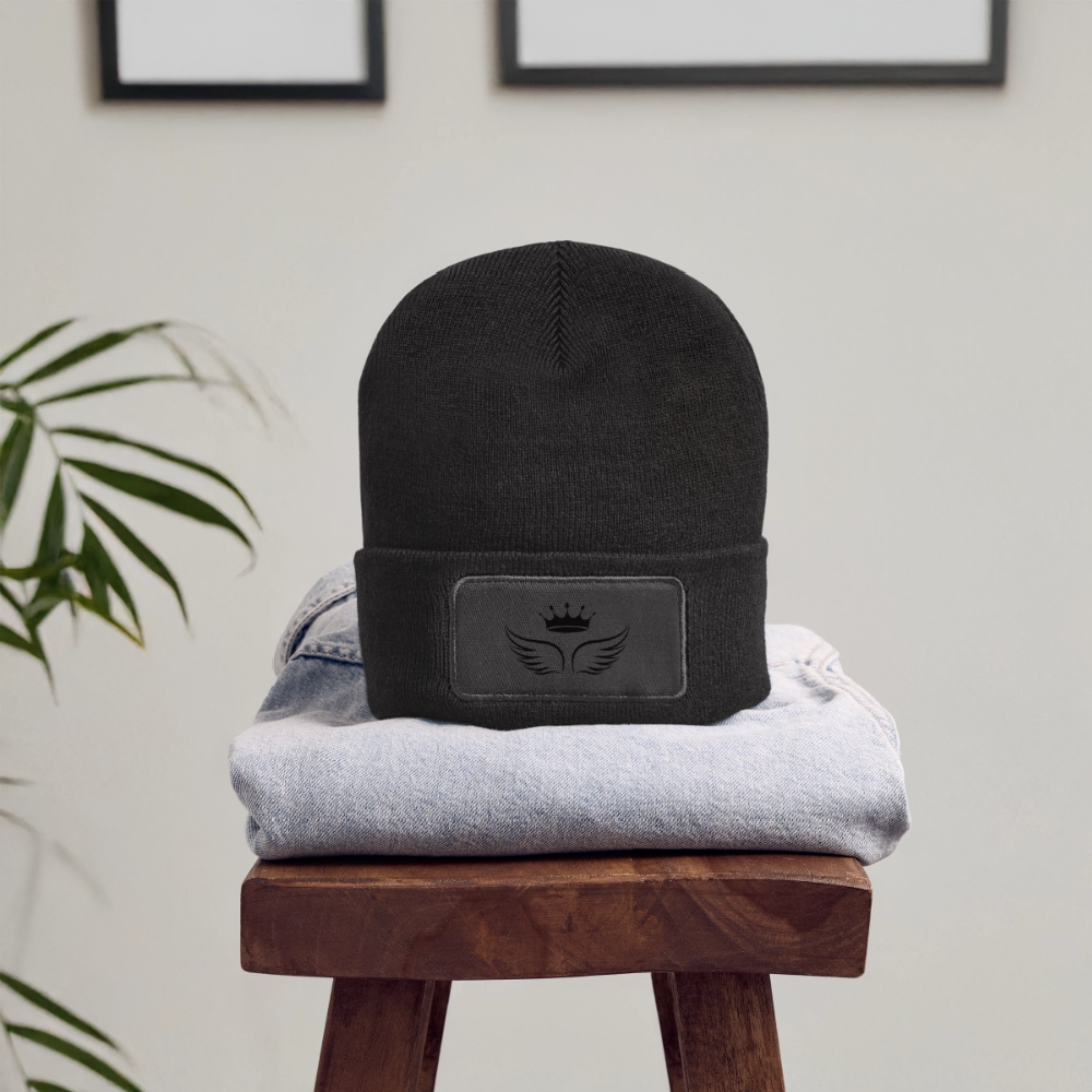 Recycelte Patch Beanie - Tiara Line - Dunkelgrau