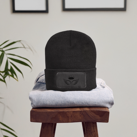 Recycelte Patch Beanie - Tiara Line - Dunkelgrau